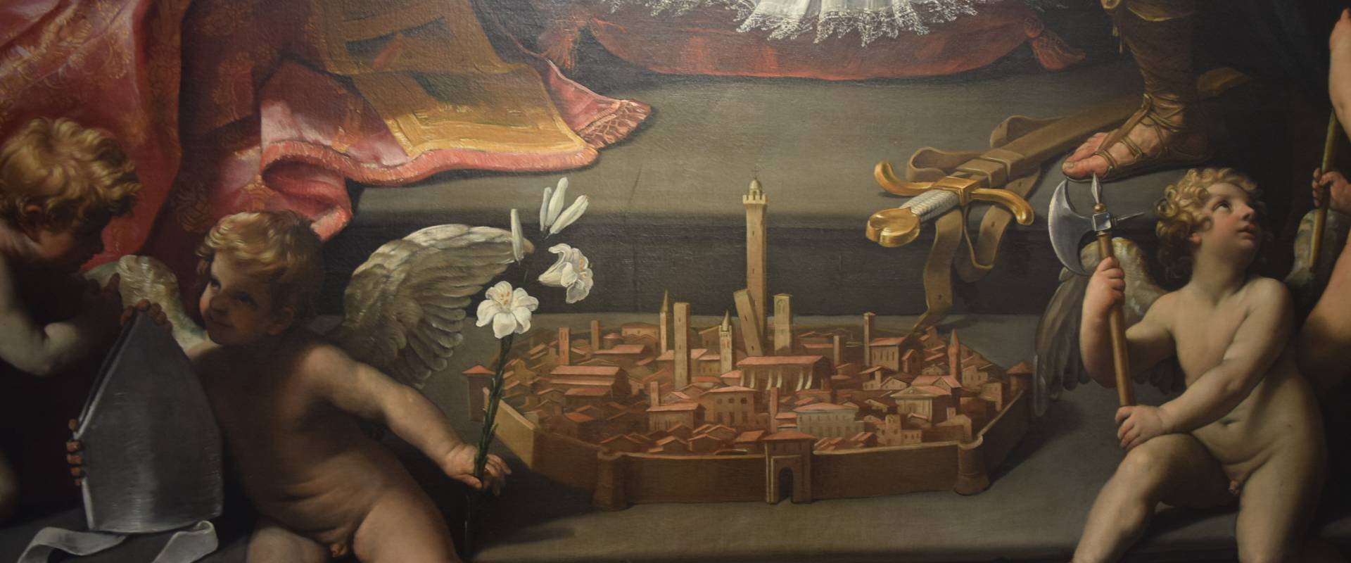 Città di Bologna nel dipinto di Guido Reni "Cristo in Pietà" foto di Ste Bo77